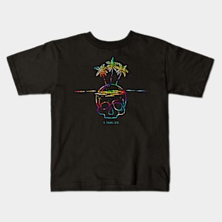 St. Thomas United States Virgin Islands Tye Dye Skull Art Kids T-Shirt
